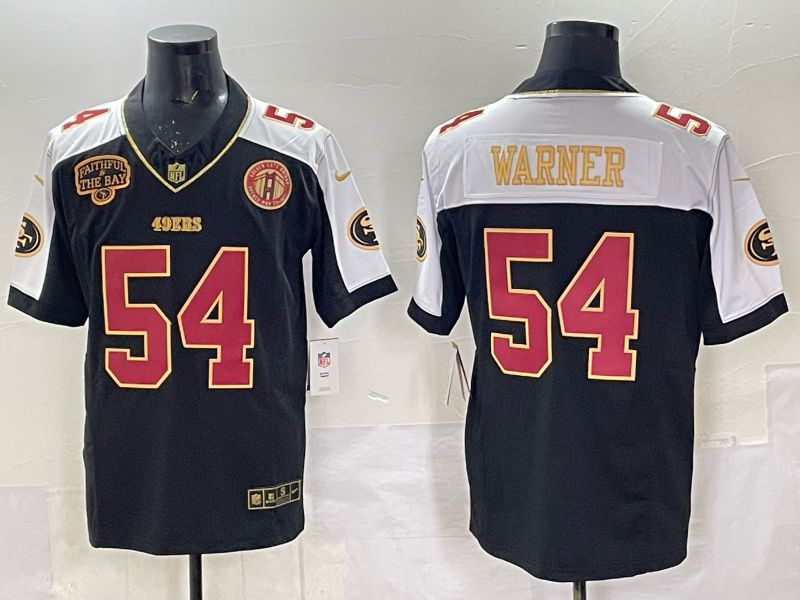 Men 2025 Nike San Francisco 49ers #54 Warner Black Limited NFL Jersey style 0063
